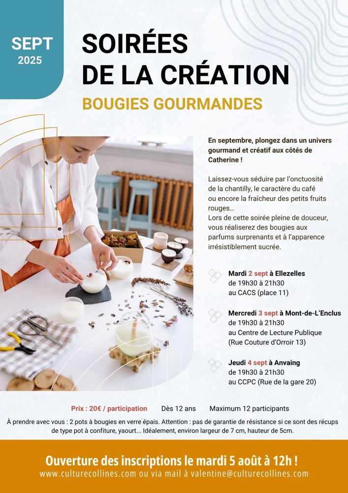 Soirée de la création Bougies gourmandes
